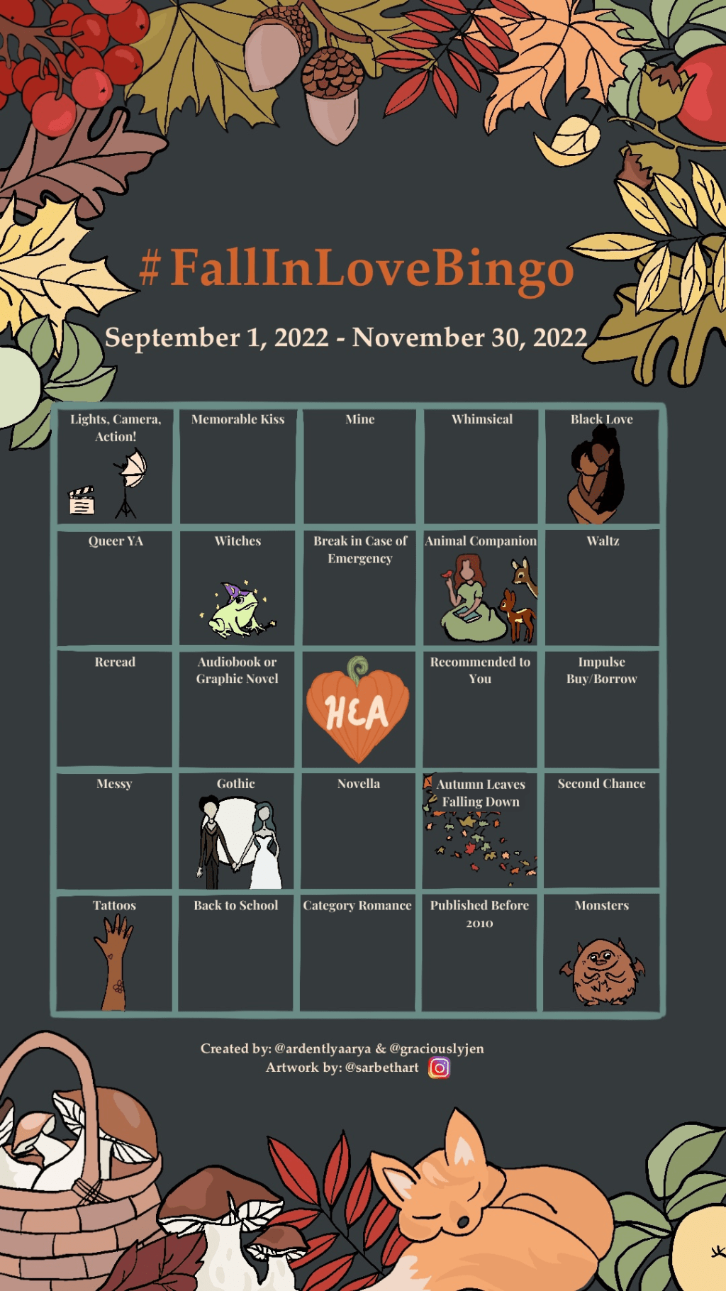 #FallInLoveBingo Wrap Up